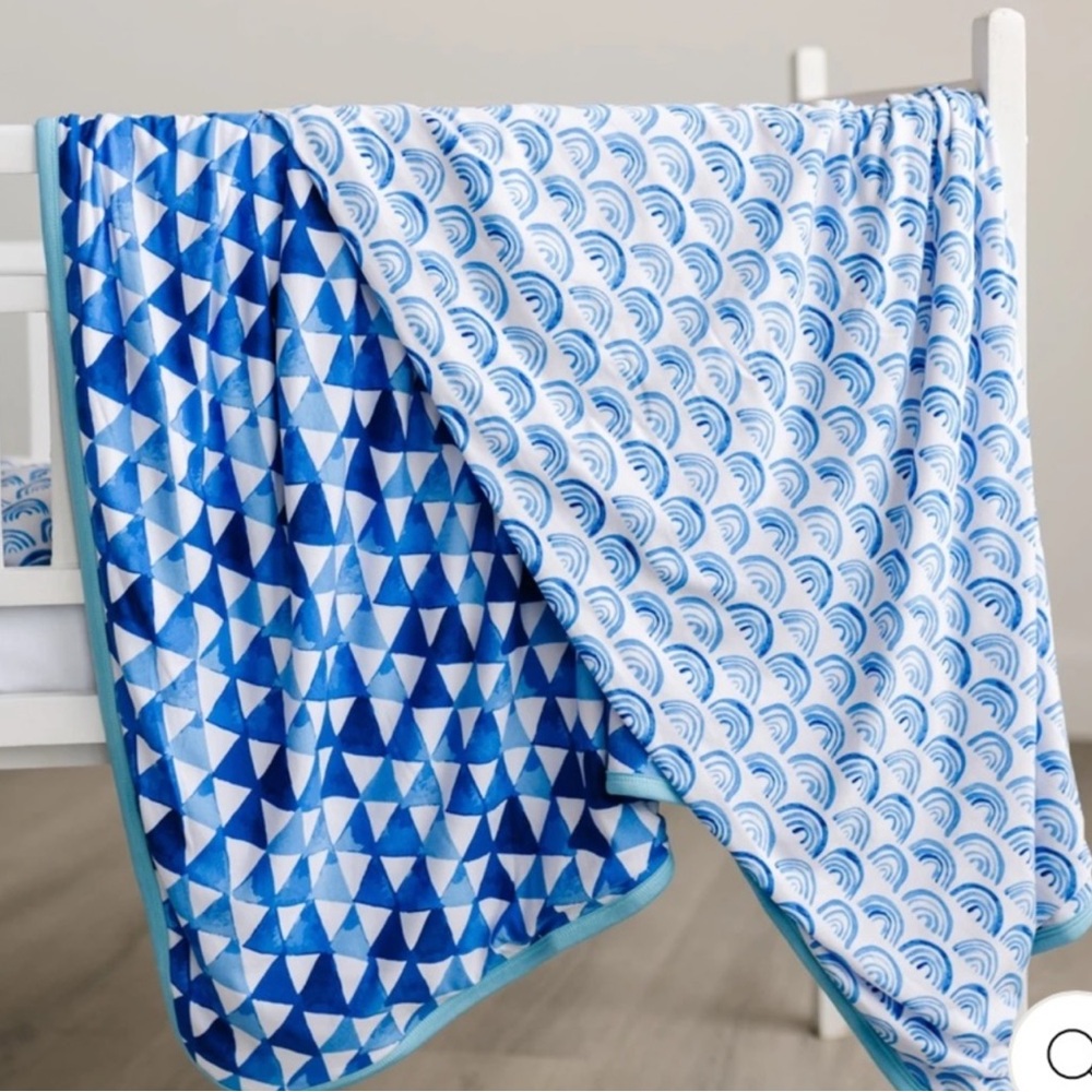 Little Sleepies Blue Rainbow Blanket